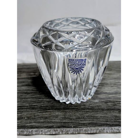 Princess House HIGHLIGHTS #872 Lead Crystal 3.25" Votive Candle Holder Vase - Picture 1 of 7